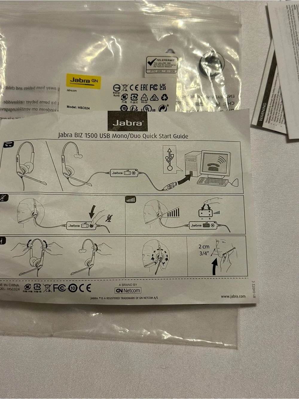 Jabra wired headset